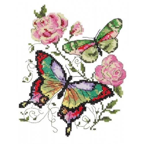Бабочки и розы. Набор для вышивания.