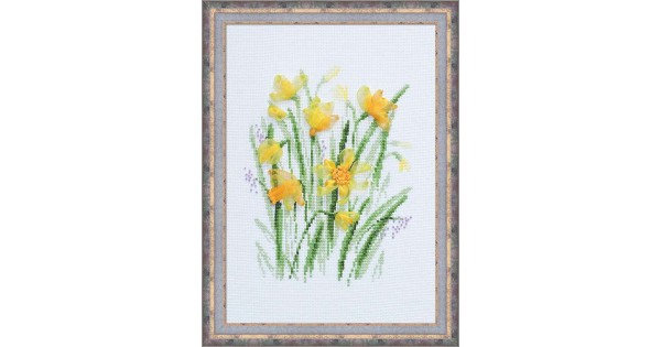 PN-0146980 Набор для вышивки крестом LanArte «Daffodils on table» Нарциссы на столе