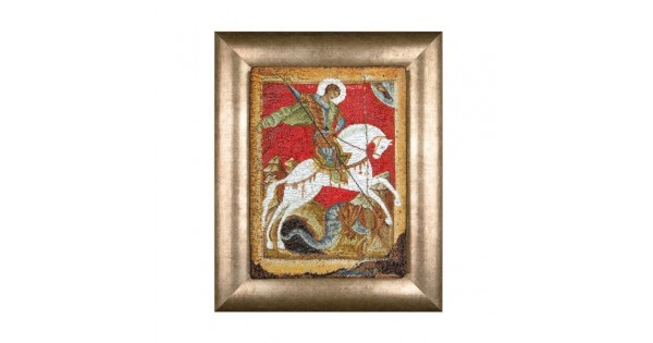 Святой Георгий Победоносец Ткань с рисунком для вышивки бисером Матренин Посад 3037